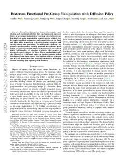 Dexterous Functional Pre-Grasp Manipulation with Diffusion Policy