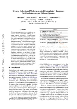 A Large Collection of Model-generated Contradictory Responses for
  Consistency-aware Dialogue Systems