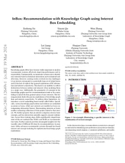 InBox: Recommendation with Knowledge Graph using Interest Box Embedding