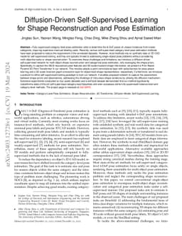 Diffusion-Driven Self-Supervised Learning for Shape Reconstruction and
  Pose Estimation