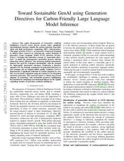 Toward Sustainable GenAI using Generation Directives for Carbon-Friendly
  Large Language Model Inference