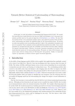 Towards Better Statistical Understanding of Watermarking LLMs