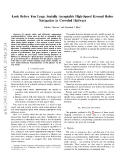 Look Before You Leap: Socially Acceptable High-Speed Ground Robot
  Navigation in Crowded Hallways