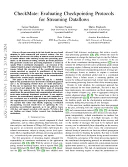 CheckMate: Evaluating Checkpointing Protocols for Streaming Dataflows