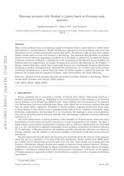 Bayesian inversion with Student's t priors based on Gaussian scale
  mixtures