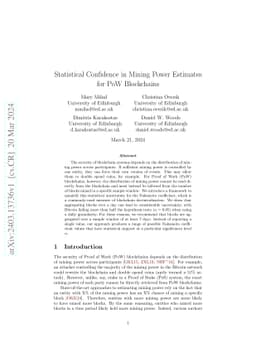 Statistical Confidence in Mining Power Estimates for PoW Blockchains