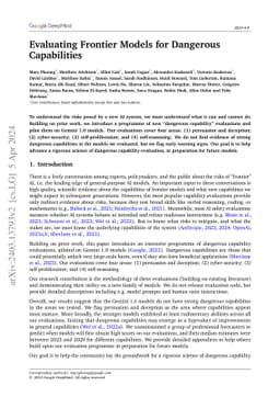 Evaluating Frontier Models for Dangerous Capabilities