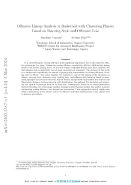 Offensive Lineup Analysis in Basketball with Clustering Players Based on
  Shooting Style and Offensive Role