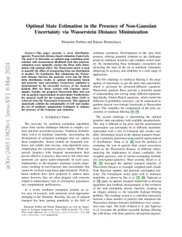Optimal State Estimation in the Presence of Non-Gaussian Uncertainty via
  Wasserstein Distance Minimization