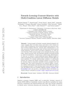 Towards Learning Contrast Kinetics with Multi-Condition Latent Diffusion
  Models