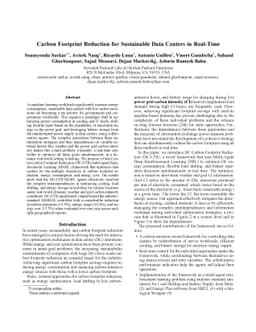 Carbon Footprint Reduction for Sustainable Data Centers in Real-Time