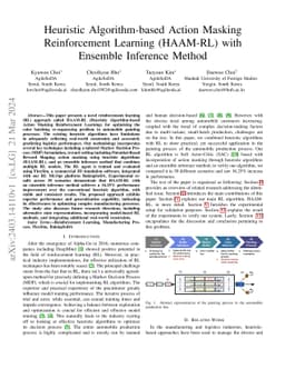 Heuristic Algorithm-based Action Masking Reinforcement Learning
  (HAAM-RL) with Ensemble Inference Method