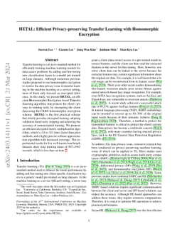HETAL: Efficient Privacy-preserving Transfer Learning with Homomorphic
  Encryption