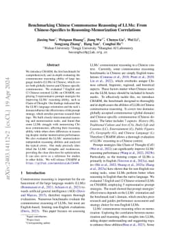 Benchmarking Chinese Commonsense Reasoning of LLMs: From
  Chinese-Specifics to Reasoning-Memorization Correlations