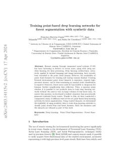 Training point-based deep learning networks for forest segmentation with
  synthetic data