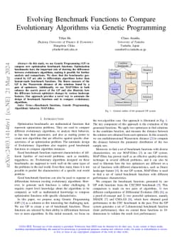 Evolving Benchmark Functions to Compare Evolutionary Algorithms via
  Genetic Programming