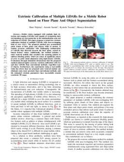 Extrinsic Calibration of Multiple LiDARs for a Mobile Robot based on
  Floor Plane And Object Segmentation