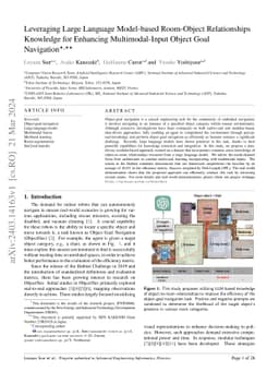 Leveraging Large Language Model-based Room-Object Relationships
  Knowledge for Enhancing Multimodal-Input Object Goal Navigation