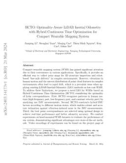 HCTO: Optimality-Aware LiDAR Inertial Odometry with Hybrid Continuous
  Time Optimization for Compact Wearable Mapping System