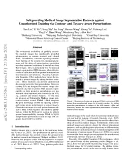 Safeguarding Medical Image Segmentation Datasets against Unauthorized
  Training via Contour- and Texture-Aware Perturbations