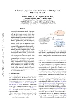 Is Reference Necessary in the Evaluation of NLG Systems? When and Where?
