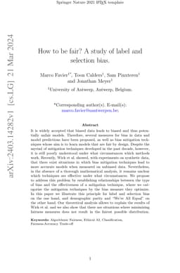 How to be fair? A study of label and selection bias