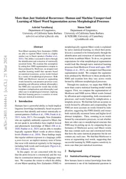 More than Just Statistical Recurrence: Human and Machine Unsupervised
  Learning of Māori Word Segmentation across Morphological Processes