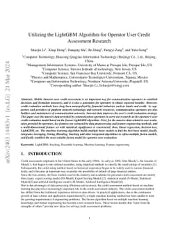Utilizing the LightGBM Algorithm for Operator User Credit Assessment
  Research