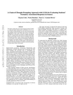 A Chain-of-Thought Prompting Approach with LLMs for Evaluating Students'
  Formative Assessment Responses in Science