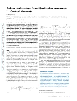 Robust estimations from distribution structures: II. Central Moments