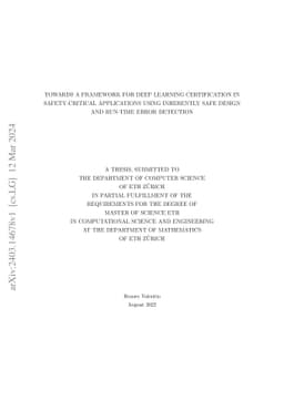Towards a Framework for Deep Learning Certification in Safety-Critical
  Applications Using Inherently Safe Design and Run-Time Error Detection