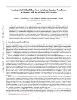 Learning with SASQuaTCh: a Novel Variational Quantum Transformer Architecture with Kernel-Based Self-Attention
