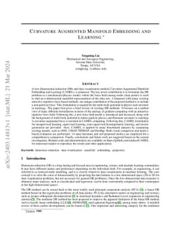 Curvature Augmented Manifold Embedding and Learning
