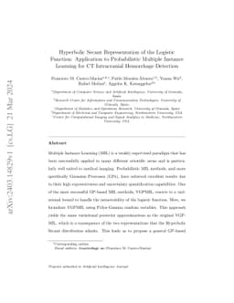 Hyperbolic Secant representation of the logistic function: Application
  to probabilistic Multiple Instance Learning for CT intracranial hemorrhage
  detection