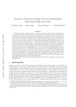 Geometric Generative Models based on Morphological Equivariant PDEs and
  GANs