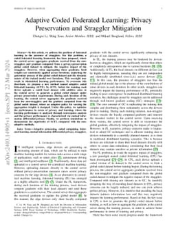 Adaptive Coded Federated Learning: Privacy Preservation and Straggler
  Mitigation