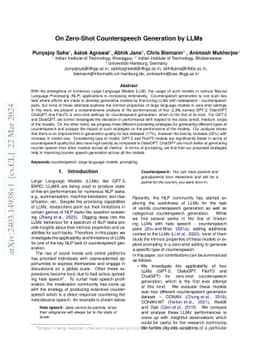 On Zero-Shot Counterspeech Generation by LLMs