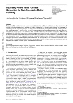 Boundary-Aware Value Function Generation for Safe Stochastic Motion
  Planning