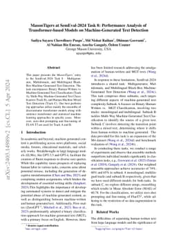 MasonTigers at SemEval-2024 Task 8: Performance Analysis of
  Transformer-based Models on Machine-Generated Text Detection