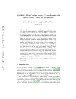 MM-Diff: High-Fidelity Image Personalization via Multi-Modal Condition
  Integration