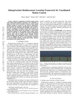 Subequivariant Reinforcement Learning Framework for Coordinated Motion
  Control