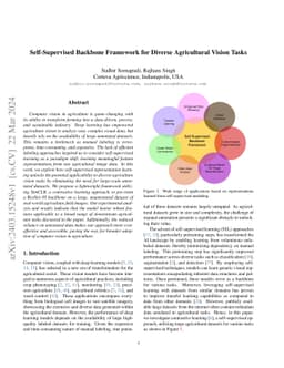 Self-Supervised Backbone Framework for Diverse Agricultural Vision Tasks