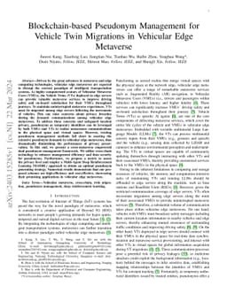 Blockchain-based Pseudonym Management for Vehicle Twin Migrations in
  Vehicular Edge Metaverse