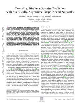 Cascading Blackout Severity Prediction with Statistically-Augmented
  Graph Neural Networks