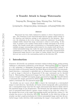 A Transfer Attack to Image Watermarks