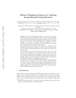 Efficient Weighting Schemes for Auditing Instant-Runoff Voting Elections