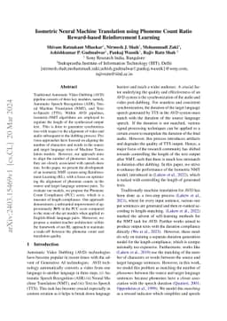 Isometric Neural Machine Translation using Phoneme Count Ratio
  Reward-based Reinforcement Learning