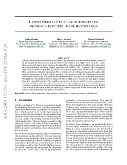 Latent Neural Cellular Automata for Resource-Efficient Image Restoration