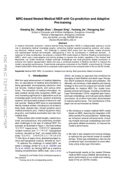 MRC-based Nested Medical NER with Co-prediction and Adaptive
  Pre-training
