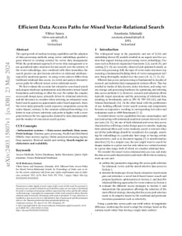 Efficient Data Access Paths for Mixed Vector-Relational Search